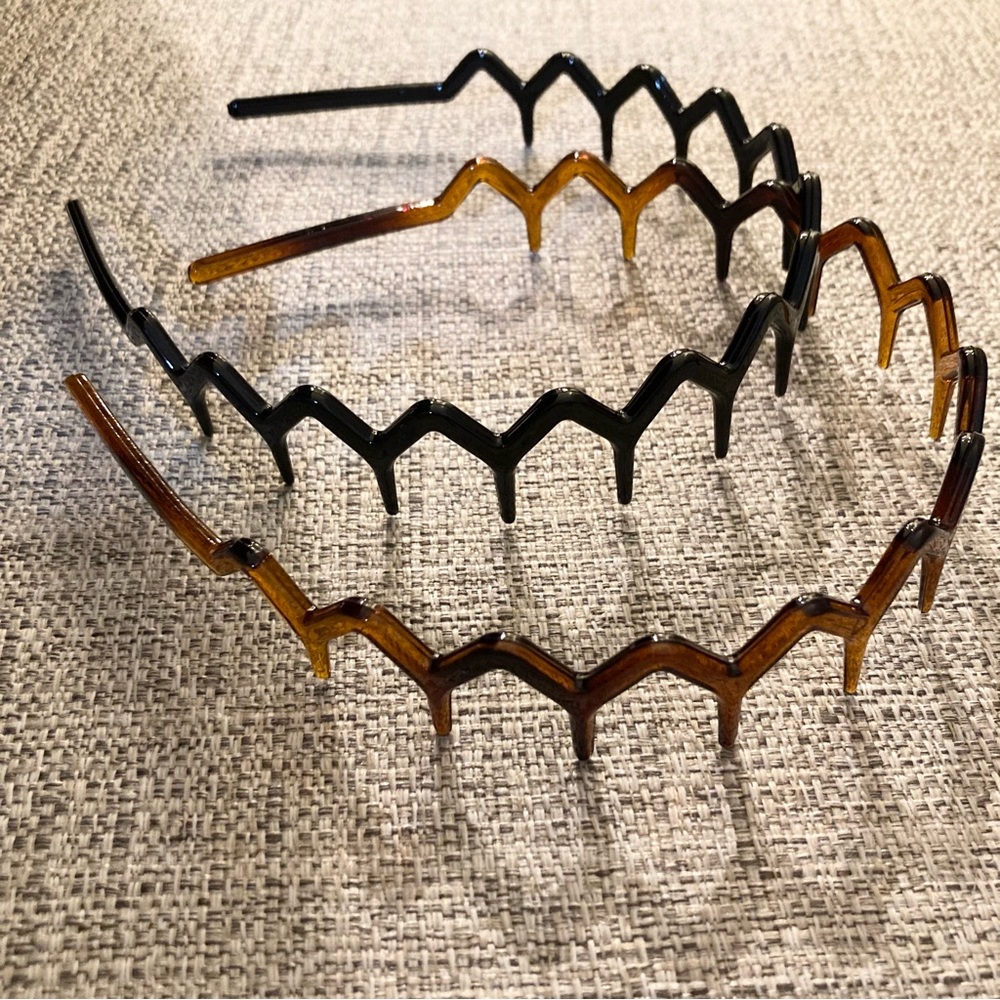 NWT Zigzag Headbands Brown and Black Pair of 2